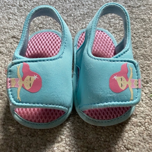 3PC Set Mermaid Bathing Suit & Sandals Baby Girl 12 mo - Picture 3 of 12